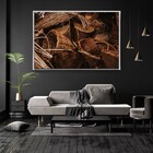 Quadro Decorativo Horizontal Cestos Em Sisal Com Moldura E Se