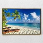 Quadro Decorativo Horizontal Coconut Beach Com Moldura E Sem