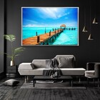 Quadro Decorativo Horizontal Ilhas Das Mulheres Com Moldura E