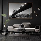 Quadro Decorativo Horizontal Ponte De Manhattan Com Moldura 6
