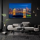 Quadro Decorativo Horizontal Rainbow Bridge Tokyo Com Moldura