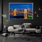 Quadro Decorativo Horizontal Rainbow Bridge Tokyo Com Moldura