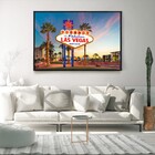 Quadro Decorativo Horizontal Welcome Las Vegas Com Moldura E
