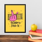 Quadro Decorativo Humor - Tocando O F 24x18cm Moldura Preta
