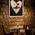Quadro Decorativo I Love Coffee  - 70x50cm Moldura Branca