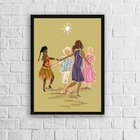 Quadro Decorativo Ibejis 24x18cm - Com Vidro Moldura:madeira