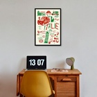 Quadro Decorativo Ícones Da Itália 45x34cm Moldura:madeira Pr