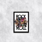 Quadro Decorativo Ícones Do Rock 24x18cm Moldura:madeira Bran