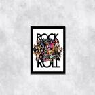 Quadro Decorativo Ícones Do Rock 45x34cm - Com Vidro Moldura:
