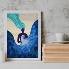 Quadro Decorativo Iemanjá Abstrato 24x18cm Moldura:madeira Br