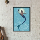 Quadro Decorativo Iemanjá Sereia 45x34cm Moldura:madeira Bran