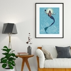 Quadro Decorativo Iemanjá Sereia - 60x48cm Moldura:madeira Br