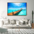 Quadro Decorativo Ilhas Das Mulheres Horizontal Com Moldura E