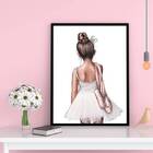 Quadro Decorativo Ilustração Bailarina De Costas 45x34cm A3 (