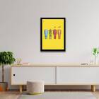 Quadro Decorativo Ilustração Beatles Amarelo 45x34cm A3 (45 X