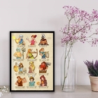 Quadro Decorativo Ilustração Deuses Gregos 24x18cm - Com Vidr