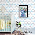 Quadro Decorativo Ilustração Infantil Gatinha Azul 45x34cm A3