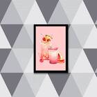 Quadro Decorativo Ilustração Sucos Naturais Rosa 45x34cm A3 (