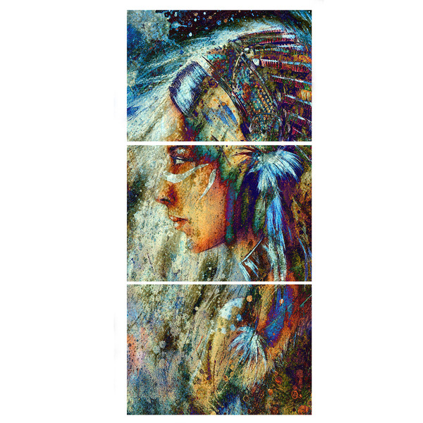 Quadro Decorativo India Americana 70x150 Trio