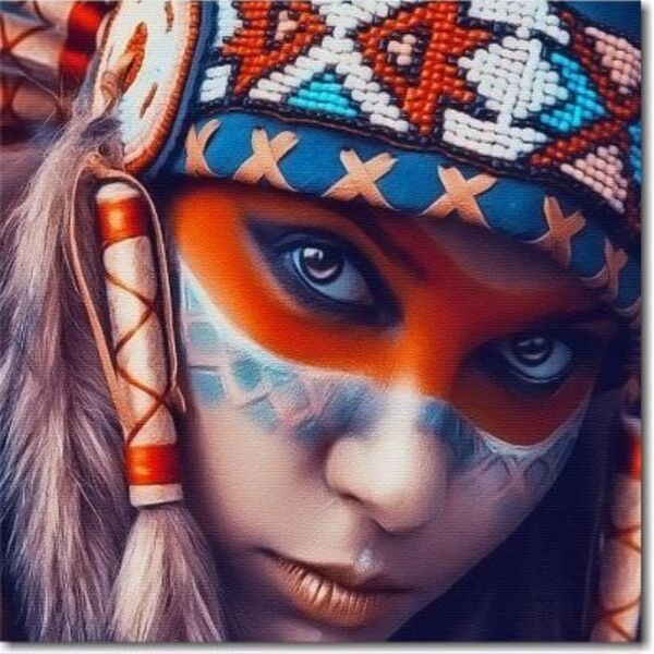 Quadro Decorativo Índia Cocar Moderna