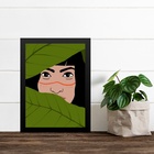 Quadro Decorativo Índia Yanomami 24x18cm Moldura Preta