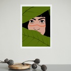 Quadro Decorativo Índia Yanomami 33x24cm Moldura Preta