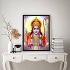 Quadro Decorativo Indiano Jay Shree ram 45x34cm - Com Vidro M