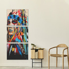 Quadro Decorativo Indigina India Com Cocar De Penas Para Sala