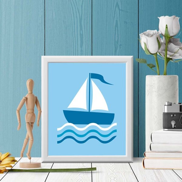 Quadro Decorativo Infantil Barquinho
