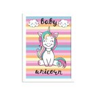 Quadro Decorativo Infantil Bebê Unicórnio Colorido