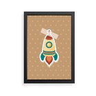 Quadro Decorativo Infantil Colagem Foguete