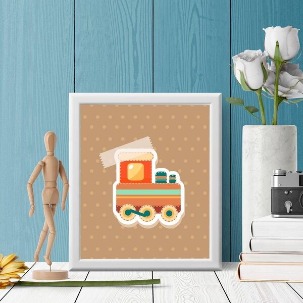 Quadro Decorativo Infantil Colagem Trem