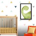 Quadro Decorativo Infantil Dinossauro Verde 24x18cm - Com Vid