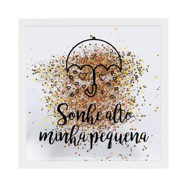 Quadro Decorativo Infantil Frase Sonhe Alto Minha Pequena Moldura E Vidro Com Glitter 25x25 Leroy Merlin Lindas frases de estimulo, motivacao, fe, sabedoria, amor, humor entre muitas outras. quadro decorativo infantil frase sonhe