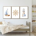 Quadro Decorativo Infantil Mar De Aventuras 3 Telas 60x90 Par