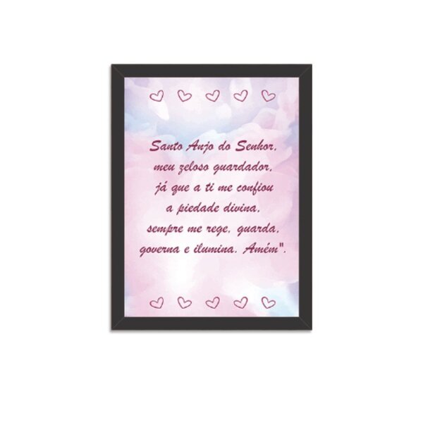 Quadro Decorativo Infantil Oração Santo Anjo