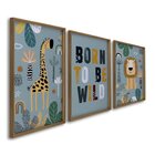 Quadro Decorativo Infantil Pequenos Selvagens 3 Telas 60x90 P
