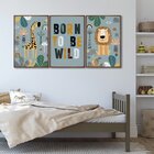 Quadro Decorativo Infantil Pequenos Selvagens Com 3 Telas 60x