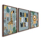 Quadro Decorativo Infantil Pequenos Selvagens Com 3 Telas 60x