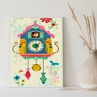 Quadro Decorativo Infantil Relógio cuco 45x34cm - Com Vidro M