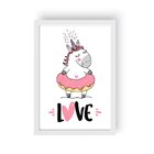 Quadro Decorativo Infantil Unicorn Love