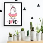 Quadro Decorativo Infantil Unicorn Love