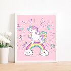 Quadro Decorativo Infantil Unicórnio Cute