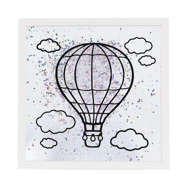 Quadro Decorativo Infantil Vidro Para Quarto Desenho Balão E