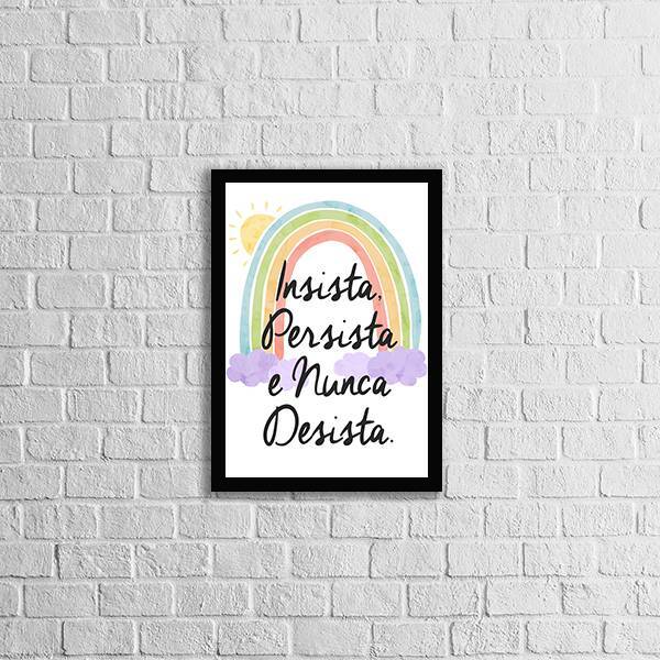 Quadro Decorativo Insista, Persista E Nunca Desista 45x34cm A
