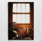 Quadro Decorativo Janela Tela Vertical Com Moldura E Sem Vidr