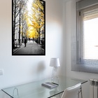 Quadro Decorativo Japão Folhas Amarelas  - 70x50cm Moldura Pr