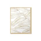 Quadro Decorativo Jardim Gold Dourado Delicado Plantas Folhas