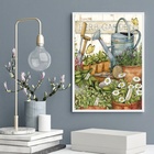 Quadro Decorativo Jardim - Regador 45x34cm - Com Vidro Moldur