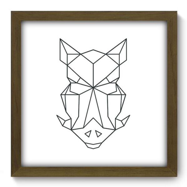 Quadro Decorativo - Javali - 33cm X 33cm - 224qdsm